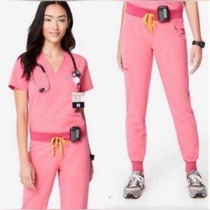 FIGS Neon Pink XS Petite Limited Edition Set RARE